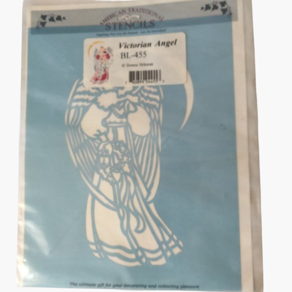 American Traditional Blue Laser Stencil Victorian Angel Donna Hrkman BL 455